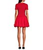 Elan Woven And Knit Crew Neck Short Sleeve Bubble Hem Pullover Dress - Image 2