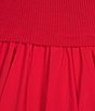 Elan Woven And Knit Crew Neck Short Sleeve Bubble Hem Pullover Dress - Image 3