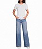 Elan Woven Denim High Rise Wide Leg Full Length Jeans - Image 3