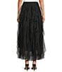 ELAN Woven Knit Tulle Midi Length Layered Pull-On Skirt - Image 2