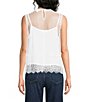 Elan Woven Lace Crew Neck Sleeveless Pullover Top - Image 2