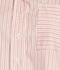 ELAN Woven Stripe Print Point Collar Long Sleeves Oversize Fit Button Front Boxy Shirt, Color:Melon Stripe - Image 5