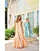 ELAN Woven Stripe V-Neck Spaghetti Strap Open Back Slip Maxi Dress - Image 5