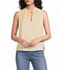 ELAN Woven Tie V-Neck Sleeveless Flowy Top - Image 1