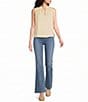 ELAN Woven Tie V-Neck Sleeveless Flowy Top - Image 3