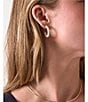 Electric Picks Beachwood Pearl Beaded Hoop Earrings - Image 2