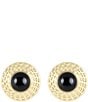 Electric Picks Button Stud Earrings, Color:Gold - Image 1