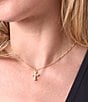 Electric Picks Pearl Cross Short Pendant Necklace - Image 2
