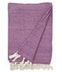 Color:Boysenberry - Image 1 - Blythe Cotton Chenille Fringe Throw Blanket