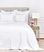 Color:Dove - Image 1 - Emory Collection Channel Stitch Diamond Pattern Cotton Quilt