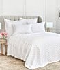 Color:Dove - Image 2 - Emory Collection Channel Stitch Diamond Pattern Cotton Quilt