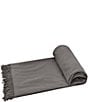 Color:Shale - Image 1 - Lavato Hand-Knotted Fringe Cotton Bed Throw Blanket