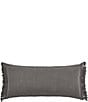 Color:Shale Gray - Image 1 - Lavato Fringed Bolster Pillow