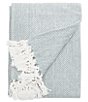 Color:Agate - Image 1 - Torin Herringbone & Fringed Cotton Throw Blanket