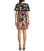 Eliza J 3D Embroidered Floral Mesh Boat Neck Short Sleeve Sheath Mini Dress, Color:Blue Moon - Image 2