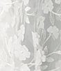 Color:Ivory - Image 3 - 3D Fleurette Round Neck Balloon Long Mesh Floral Applique Sleeve Stretch Crepe Sheath Dress