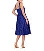 Color:Cobalt - Image 2 - 3D Floral Applique V-Neck Sleeveless A-Line Dress