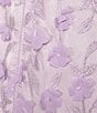 Color:Lavender - Image 3 - 3D Flowers V-Neck Sleeveless Gown
