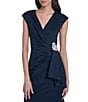 Eliza J Cap Sleeve V-Neck Front Drape Gown - Image 4