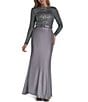 Eliza J Drape Back Mermaid With Side Belt Gown - Image 1