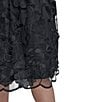 Eliza J Floral 3D Mesh Applique Illusion Beaded Neck A-Line Midi Dress, Color:Black - Image 4