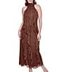 Eliza J Halter Chiffon Cascading Ruffle Maxi Dress - Image 4