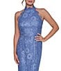 Eliza J Halter Neck Lace Evening Dress - Image 4