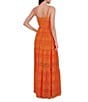 Eliza J Lace V-Neck Sleeveless Tiered Maxi Dress, Color:Orange - Image 2