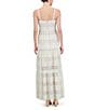 Eliza J Lace V-Neck Sleeveless Tiered Maxi Dress, Color:Ivory - Image 2