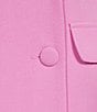 Color:Pink - Image 3 - 3/4 Sleeve Collared Jacket Blazer Dress