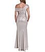 Eliza J Off the Shoulder Foil Knit Column Gown - Image 2