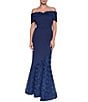 Eliza J Off-The-Shoulder Side Tuck Evening Gown - Image 1