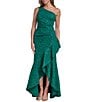 Eliza J One Shoulder Jacquard Sheath Dress - Image 1