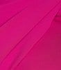 Color:Hot Pink - Image 3 - Plus Size Cap Sleeve Off-The-Shoulder Twist Neck Scuba Sheath Dress