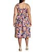 Eliza J Plus Size Cotton Poplin Floral Sundress, Color:Multi - Image 2