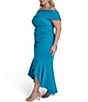 Eliza J Plus Size Off The Shoulder Side Ruched High Low Dress - Image 3