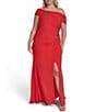 Eliza J Plus Size One Shoulder Slit Gown - Image 1