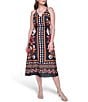 Eliza J Printed Tie Back Midi Dress - Image 1