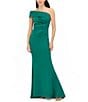 Eliza J Stretch Off-the-Shoulder Sleeveless Gown, Color:Green - Image 1