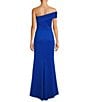 Color:Cobalt - Image 2 - Stretch Off-the-Shoulder Sleeveless Gown