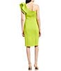 Color:Lime - Image 2 - Stretch Ruffle One Shoulder Sleeveless Sheath Dress