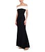 Color:Black White - Image 3 - Stretch Scuba Crepe Pearl Embellished Off-The-Shoulder Sleeveless Mermaid Gown