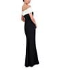 Color:Black White - Image 4 - Stretch Scuba Crepe Pearl Embellished Off-The-Shoulder Sleeveless Mermaid Gown