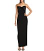 Eliza J Stretch Square Neck Spaghetti Strap Bow Embellished Sheath Gown ...