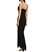 Eliza J Stretch Square Neck Spaghetti Strap Bow Embellished Sheath Gown ...