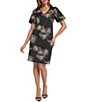 Eliza J V-Neck Puff Sleeve Dress - Image 1