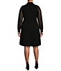 Color:Black - Image 2 - Eliza J. Plus Size Long Sleeve Mock Neck Short Sweater Dress