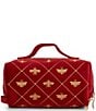Elizabeth Scarlett Bee Trellis Velvet Open Flat Makeup Bag - Image 1