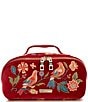 Elizabeth Scarlett Botanical Birds Velvet Open Flat Makeup Bag - Image 1