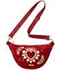 Elizabeth Scarlett Enchanted Heart Velvet Crossbody Sling Bag - Image 1
